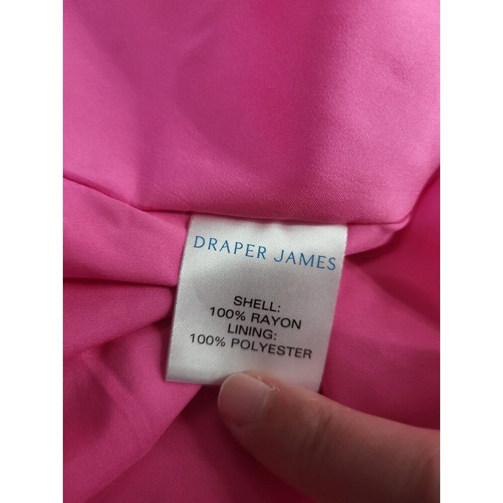 DRAPER JAMES Women's S Pink Polka Dot Flutter Sleeve Midi Dress Tiered Pockets - Picture 11 of 12